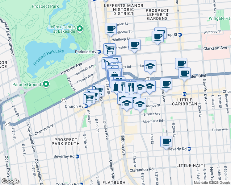 map of restaurants, bars, coffee shops, grocery stores, and more near in Brooklyn