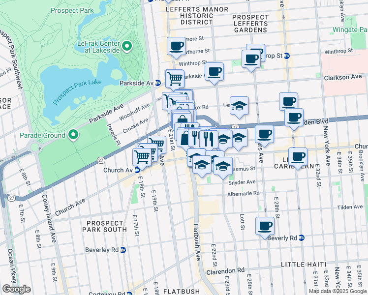 map of restaurants, bars, coffee shops, grocery stores, and more near in Brooklyn