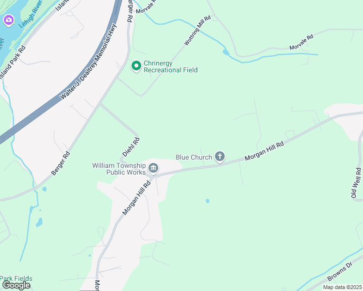 map of restaurants, bars, coffee shops, grocery stores, and more near 40 Colonna Drive in Northampton County
