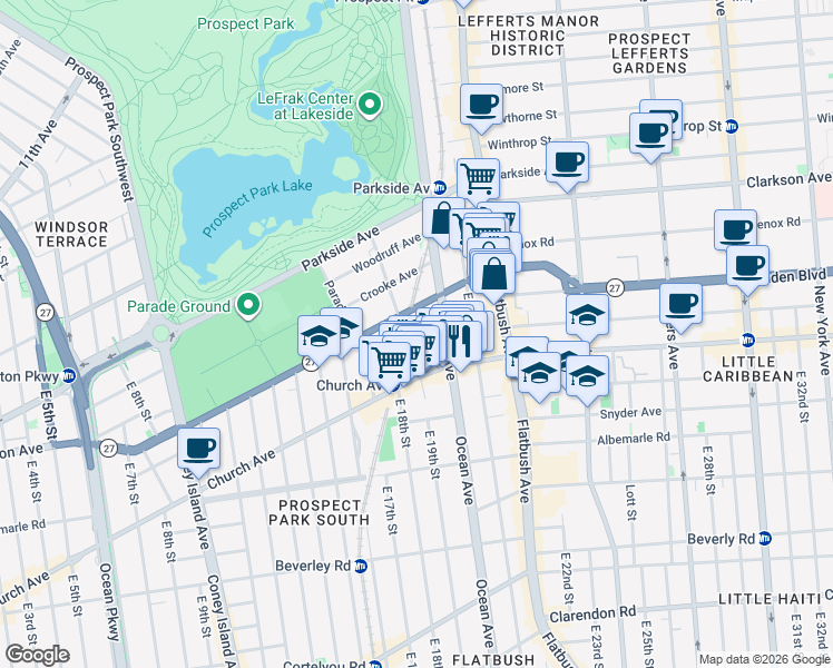 map of restaurants, bars, coffee shops, grocery stores, and more near 7 Saint Pauls Court in Brooklyn
