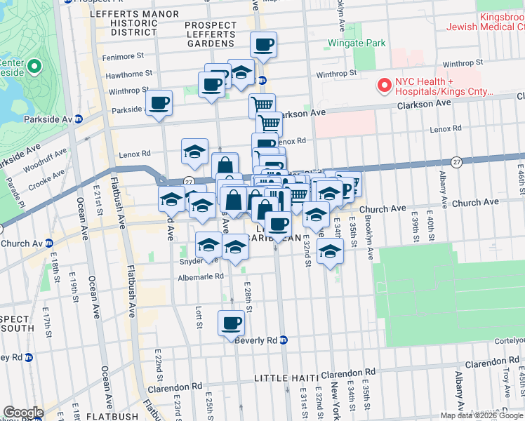 map of restaurants, bars, coffee shops, grocery stores, and more near in Brooklyn