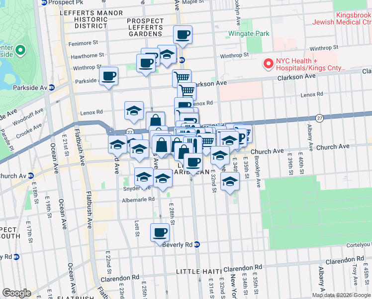 map of restaurants, bars, coffee shops, grocery stores, and more near in Brooklyn