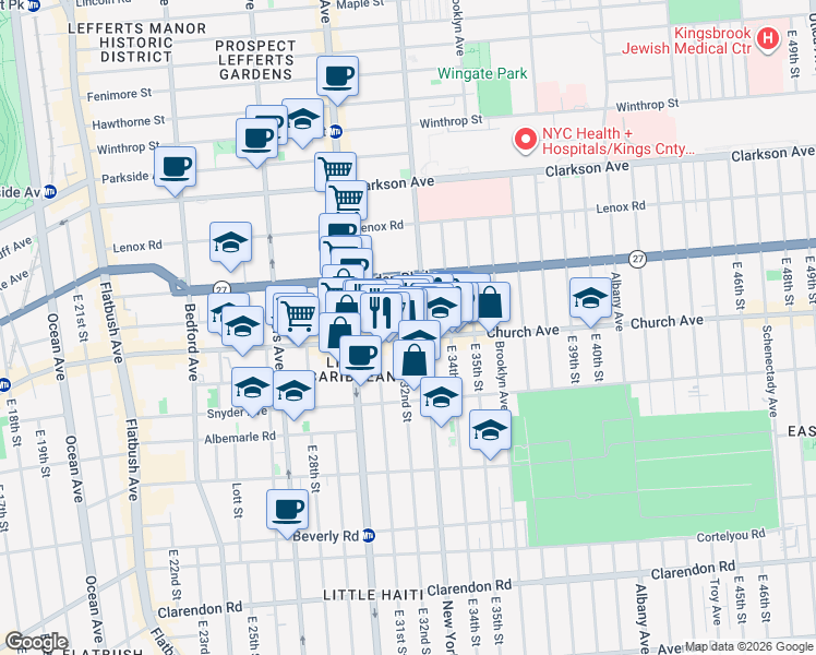 map of restaurants, bars, coffee shops, grocery stores, and more near 17 Raleigh Place in Brooklyn