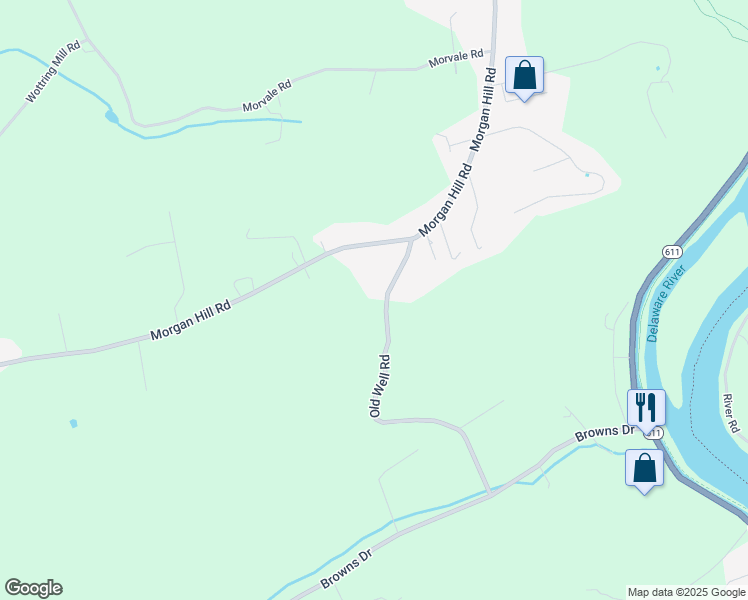 map of restaurants, bars, coffee shops, grocery stores, and more near 65 Old Well Road in Easton