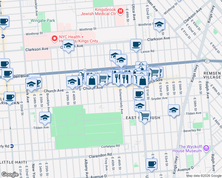 map of restaurants, bars, coffee shops, grocery stores, and more near in Brooklyn