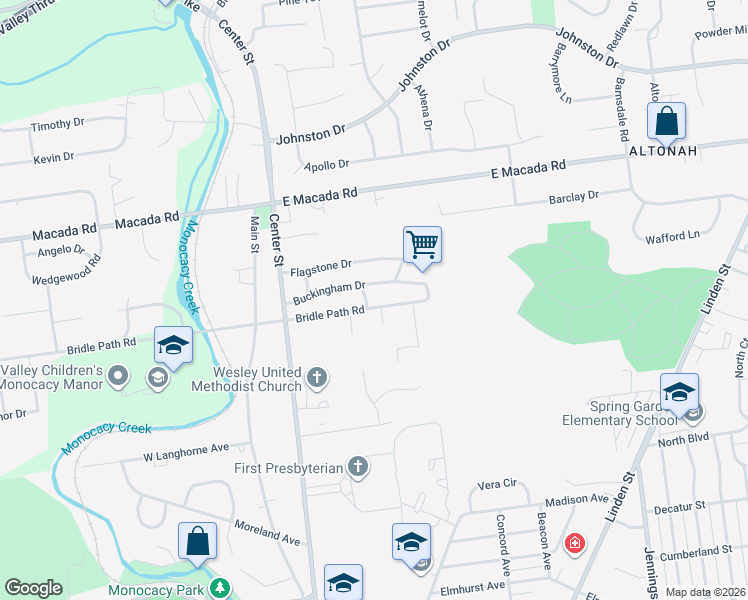 map of restaurants, bars, coffee shops, grocery stores, and more near 275 Bridle Path Road in Bethlehem