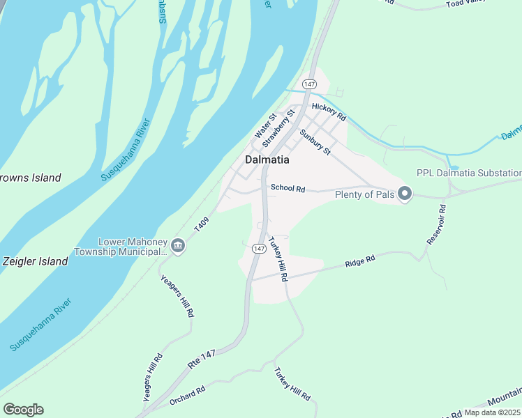 map of restaurants, bars, coffee shops, grocery stores, and more near 1865 George Street in Dalmatia