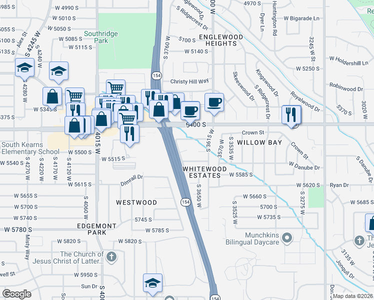 map of restaurants, bars, coffee shops, grocery stores, and more near Beth Circle in Taylorsville