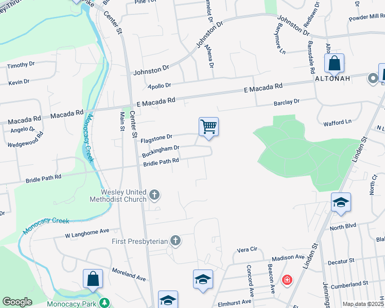 map of restaurants, bars, coffee shops, grocery stores, and more near 289 Bridle Path Road in Bethlehem