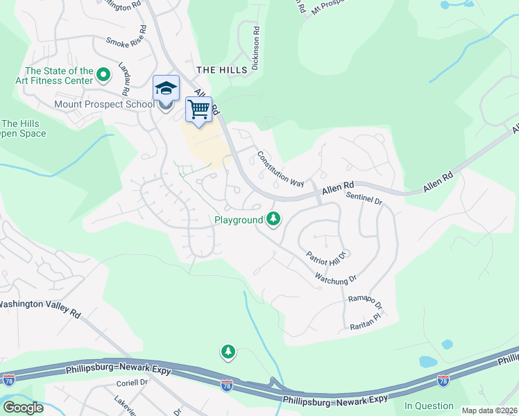 map of restaurants, bars, coffee shops, grocery stores, and more near 76 Dorchester Drive in Basking Ridge