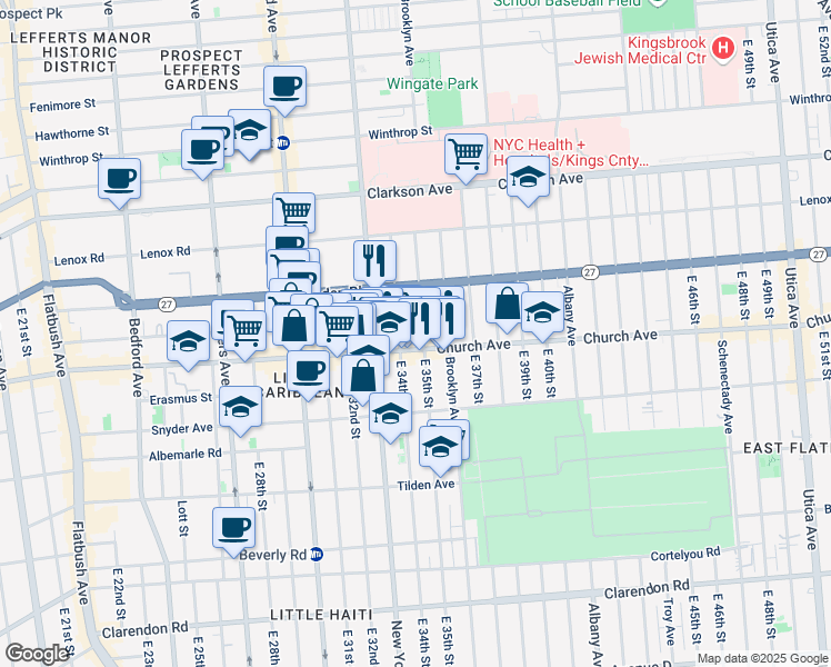 map of restaurants, bars, coffee shops, grocery stores, and more near in Brooklyn