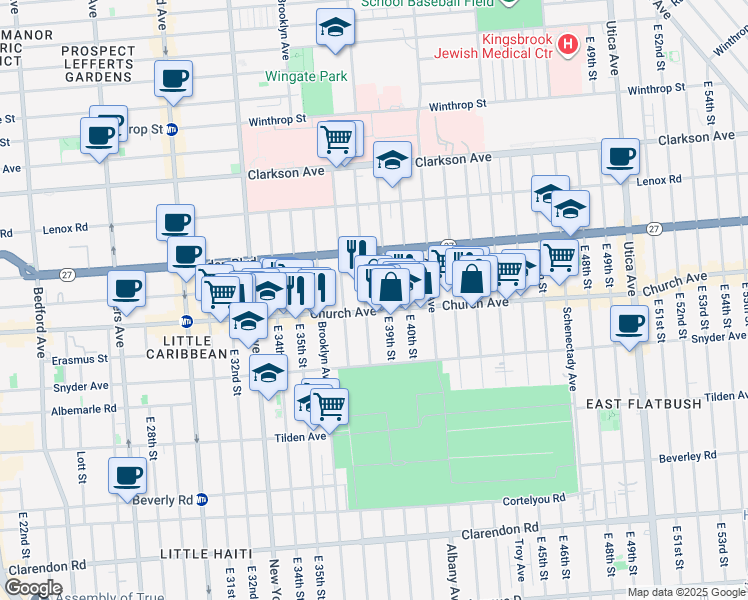 map of restaurants, bars, coffee shops, grocery stores, and more near in Brooklyn