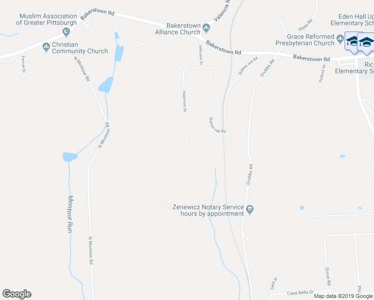 map of restaurants, bars, coffee shops, grocery stores, and more near 239 Haymont Drive in Gibsonia