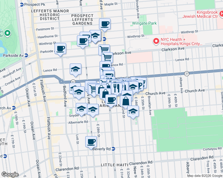 map of restaurants, bars, coffee shops, grocery stores, and more near 7 Fairview Place in Brooklyn