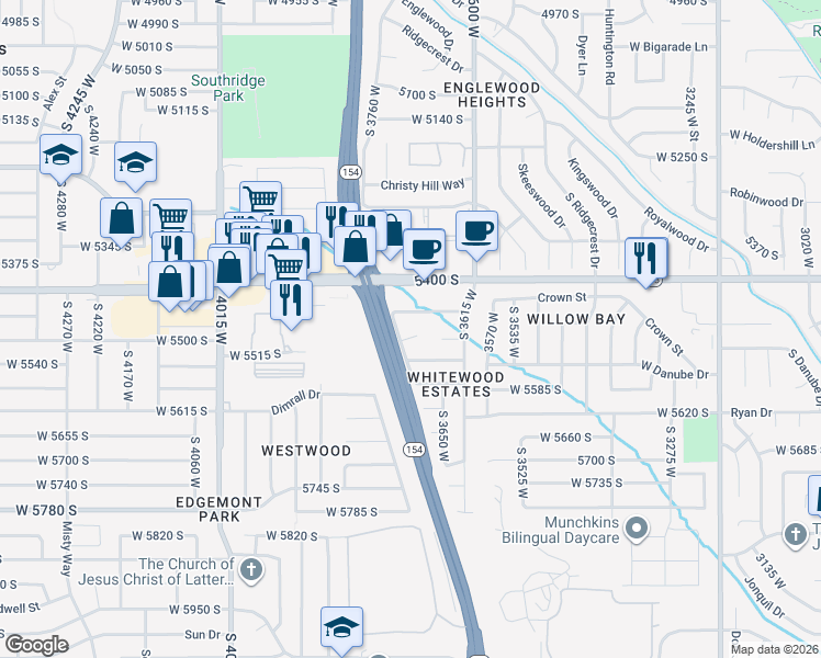 map of restaurants, bars, coffee shops, grocery stores, and more near 3700 Beth Circle in Salt Lake City
