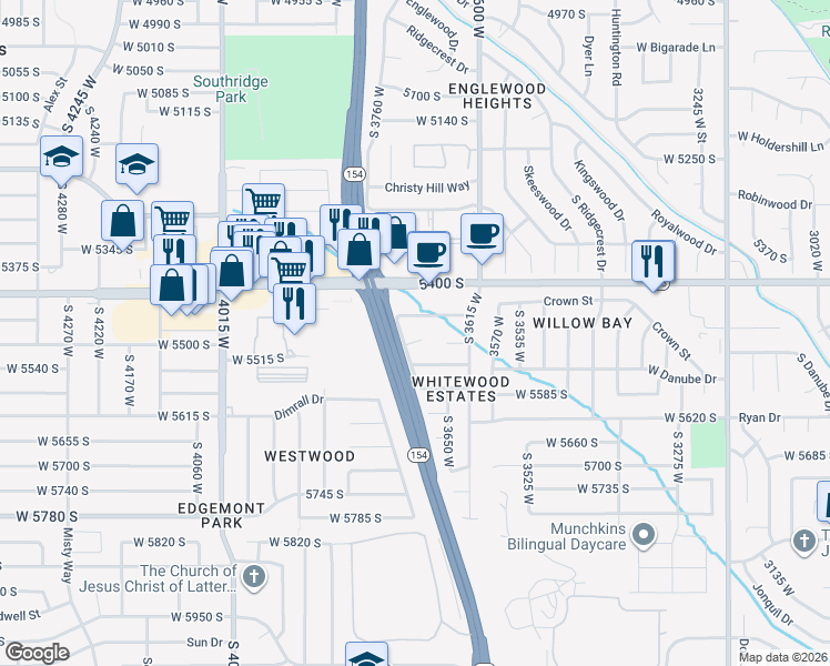 map of restaurants, bars, coffee shops, grocery stores, and more near 3700 Beth Circle in Salt Lake City