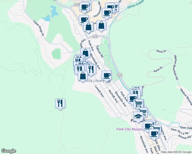 map of restaurants, bars, coffee shops, grocery stores, and more near 1308 Empire Avenue in Park City