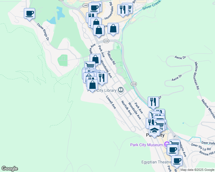 map of restaurants, bars, coffee shops, grocery stores, and more near 1308 Empire Avenue in Park City