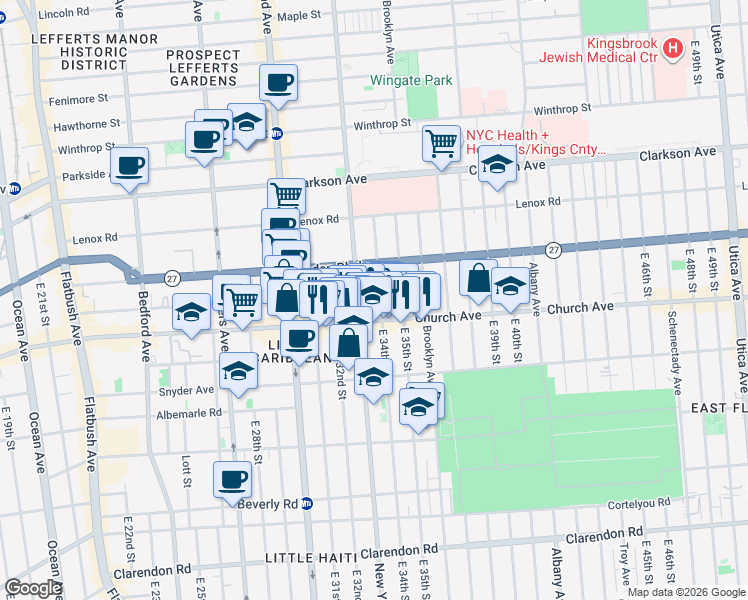 map of restaurants, bars, coffee shops, grocery stores, and more near in Brooklyn