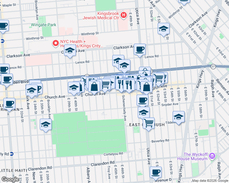 map of restaurants, bars, coffee shops, grocery stores, and more near in Brooklyn