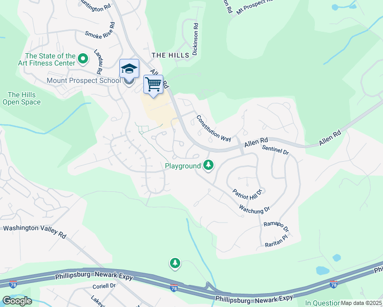 map of restaurants, bars, coffee shops, grocery stores, and more near 76 Dorchester Drive in Basking Ridge