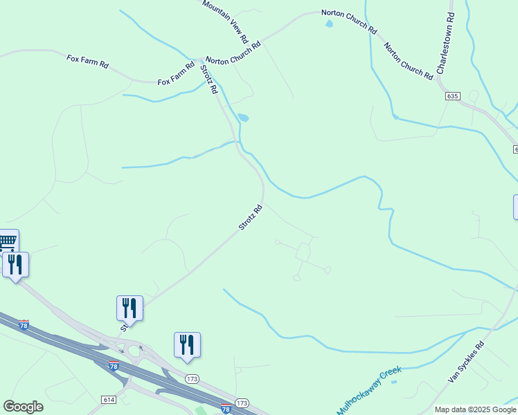 map of restaurants, bars, coffee shops, grocery stores, and more near 345 Strotz Road in Union Township