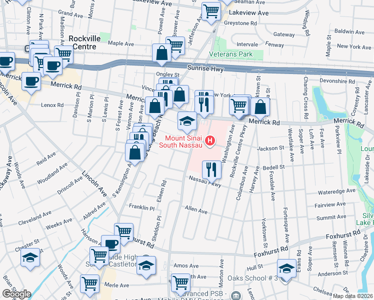 map of restaurants, bars, coffee shops, grocery stores, and more near 99 Howard Place in Oceanside