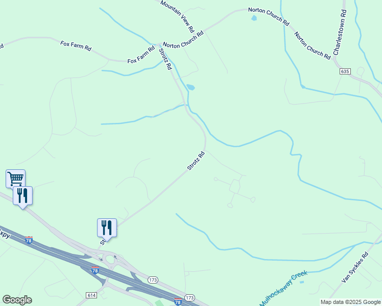 map of restaurants, bars, coffee shops, grocery stores, and more near 345 Strotz Road in Union Township