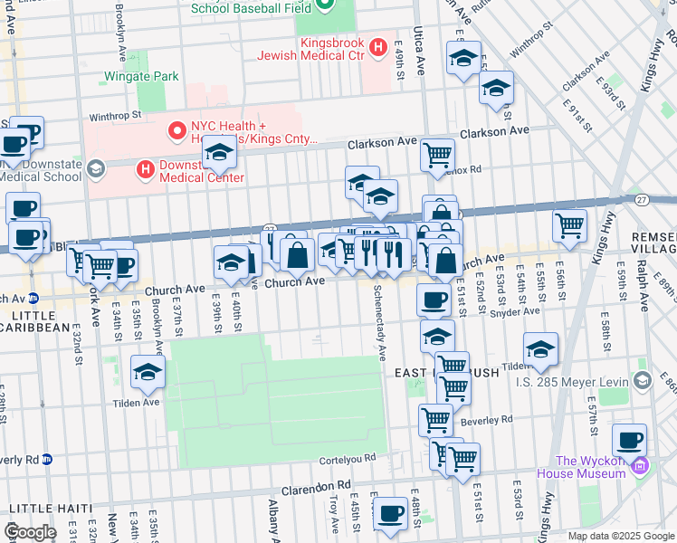 map of restaurants, bars, coffee shops, grocery stores, and more near in Brooklyn