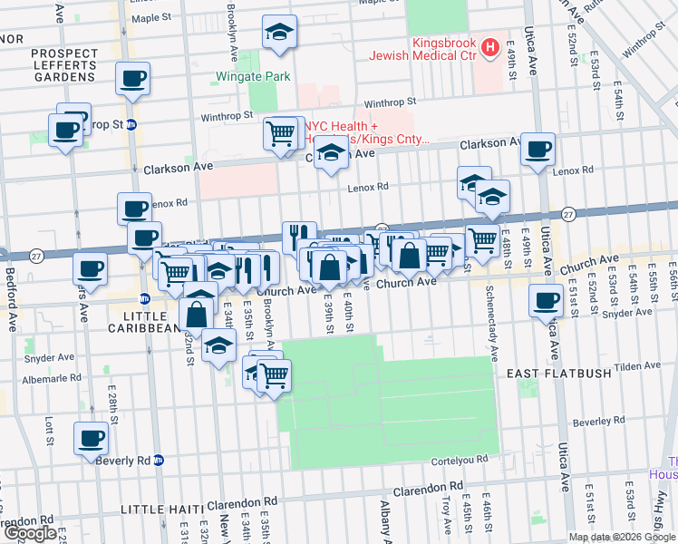 map of restaurants, bars, coffee shops, grocery stores, and more near in Brooklyn