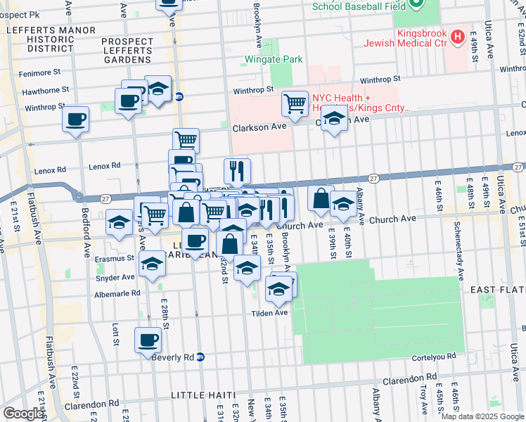 map of restaurants, bars, coffee shops, grocery stores, and more near in Brooklyn