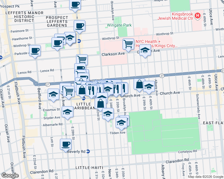 map of restaurants, bars, coffee shops, grocery stores, and more near in Brooklyn
