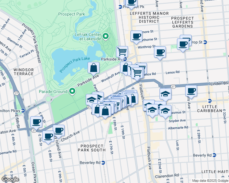 map of restaurants, bars, coffee shops, grocery stores, and more near 75 Saint Pauls Place in Brooklyn