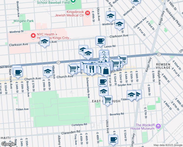 map of restaurants, bars, coffee shops, grocery stores, and more near in Brooklyn