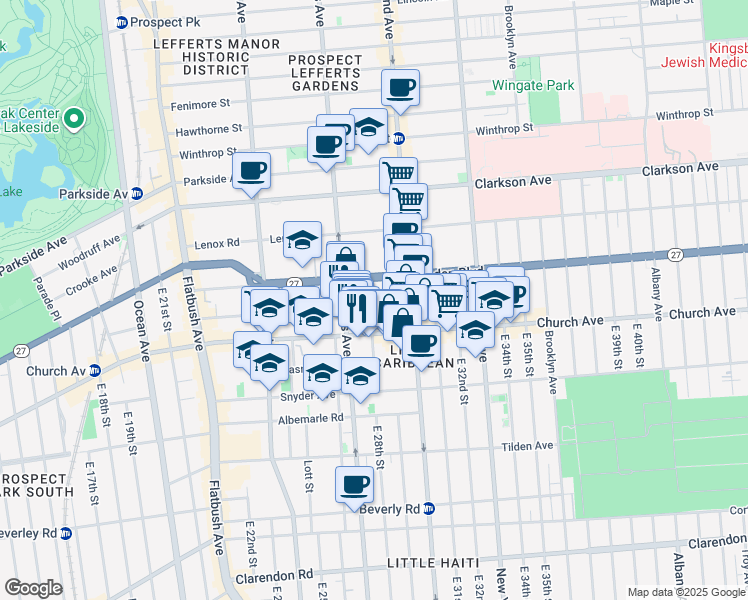 map of restaurants, bars, coffee shops, grocery stores, and more near 231 Martense Street in Brooklyn