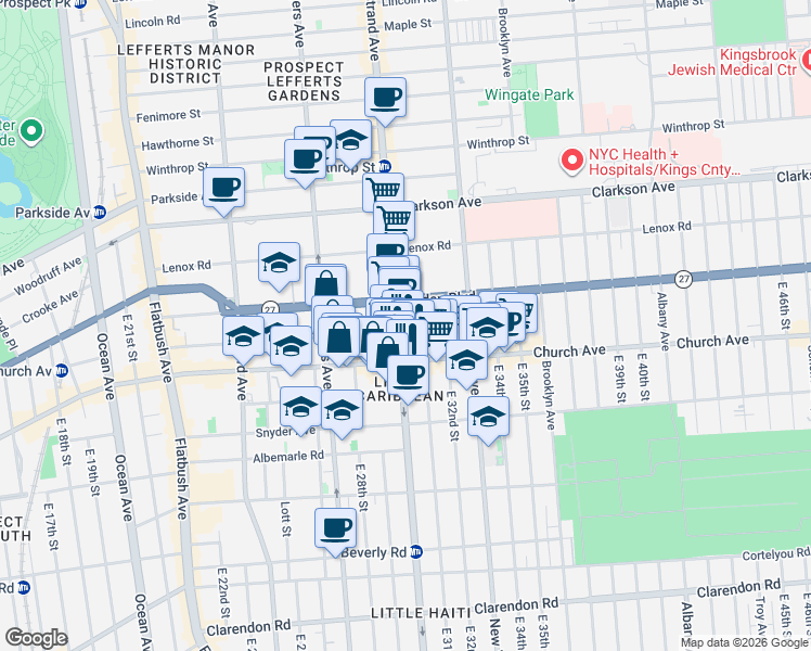 map of restaurants, bars, coffee shops, grocery stores, and more near in Brooklyn