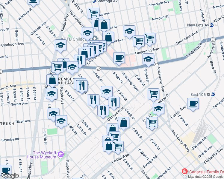 map of restaurants, bars, coffee shops, grocery stores, and more near in Brooklyn