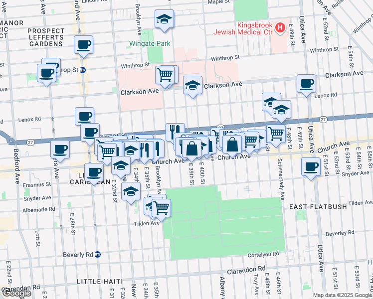 map of restaurants, bars, coffee shops, grocery stores, and more near in Brooklyn