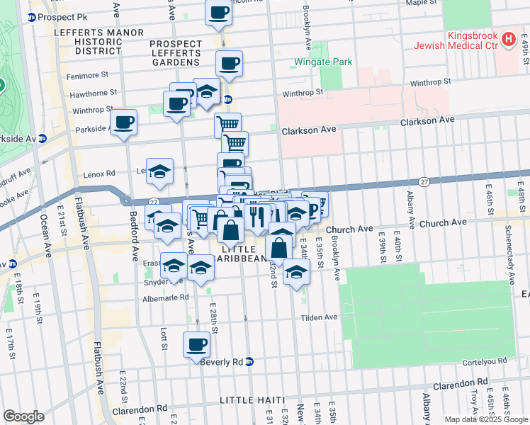 map of restaurants, bars, coffee shops, grocery stores, and more near 7 Fairview Place in Brooklyn
