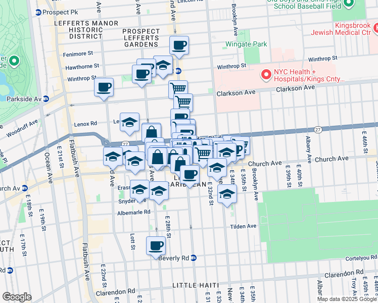 map of restaurants, bars, coffee shops, grocery stores, and more near in Brooklyn