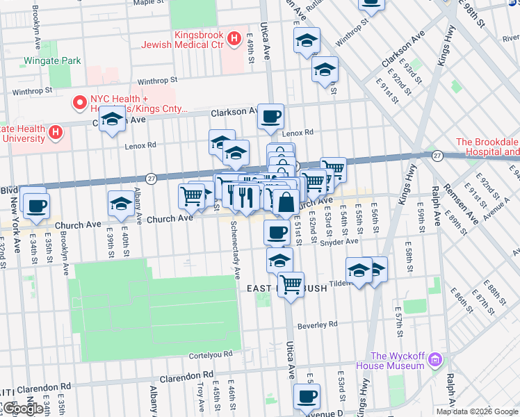 map of restaurants, bars, coffee shops, grocery stores, and more near in Brooklyn
