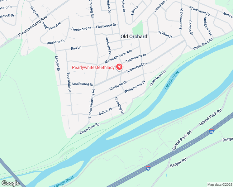 map of restaurants, bars, coffee shops, grocery stores, and more near 389 Wedgewood Drive in Easton