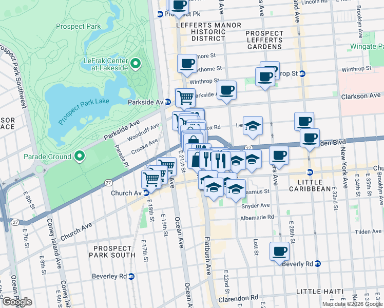 map of restaurants, bars, coffee shops, grocery stores, and more near in Brooklyn