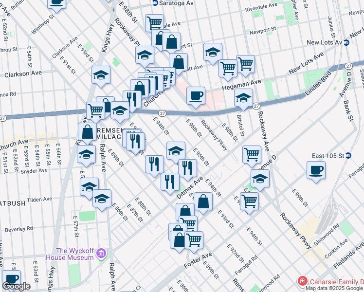 map of restaurants, bars, coffee shops, grocery stores, and more near in Brooklyn