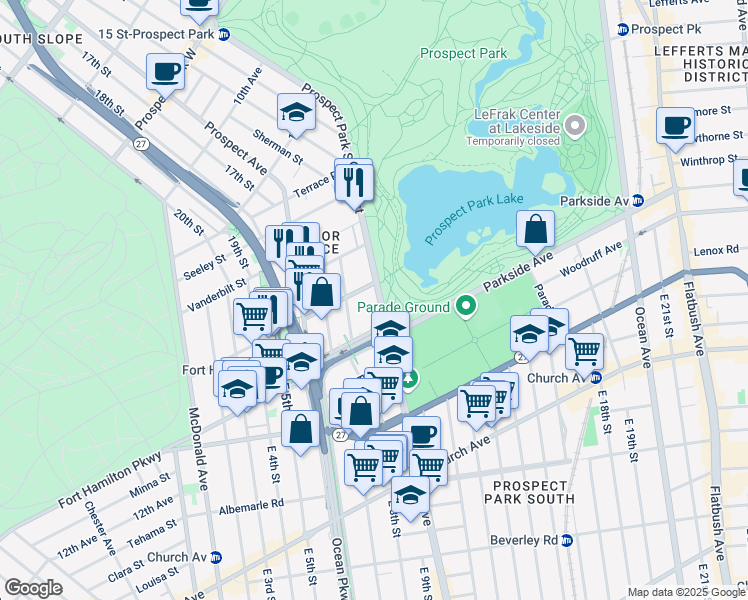 map of restaurants, bars, coffee shops, grocery stores, and more near in Brooklyn