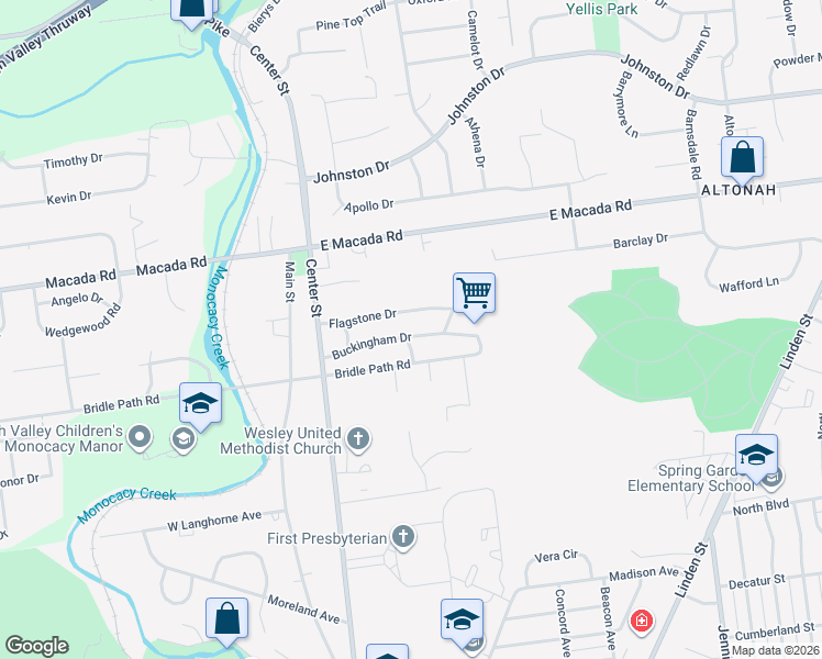 map of restaurants, bars, coffee shops, grocery stores, and more near 275 Bridle Path Road in Bethlehem