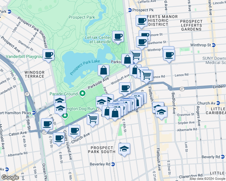 map of restaurants, bars, coffee shops, grocery stores, and more near in Brooklyn