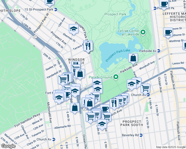map of restaurants, bars, coffee shops, grocery stores, and more near in Brooklyn