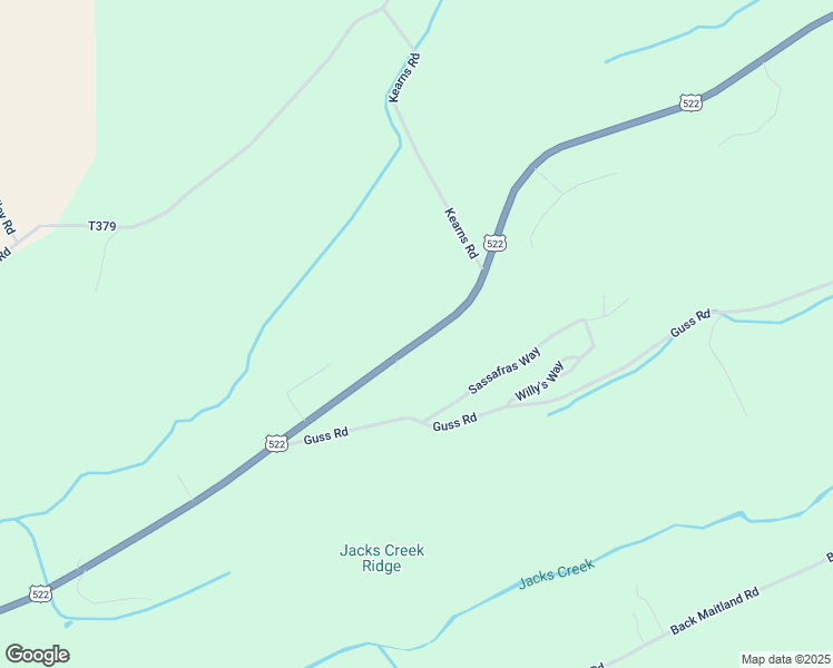 map of restaurants, bars, coffee shops, grocery stores, and more near Highway 522 South in Mifflin County