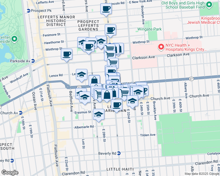 map of restaurants, bars, coffee shops, grocery stores, and more near in Brooklyn